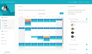 PetPond - Calendar view showing bookings for the month