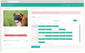 Pet calendar Booking page